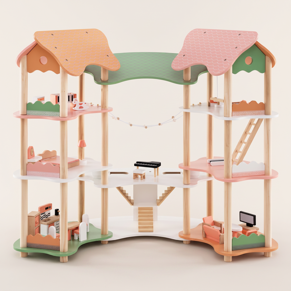 Aviora Family™ Dreamhouse Wooden Dollhouse