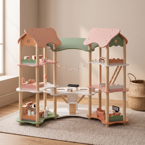 Aviora Family™ Dreamhouse Wooden Dollhouse