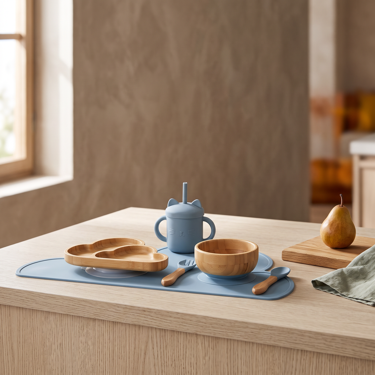 Aviora Family™ Maison Wooden Baby Feeding Set