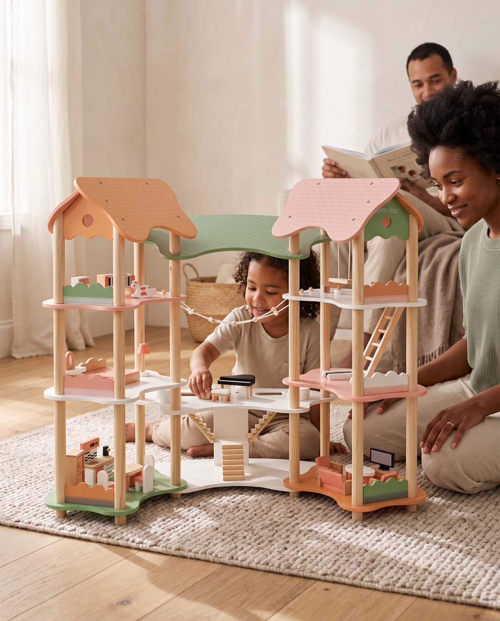 Aviora Family™ Dreamhouse Wooden Dollhouse