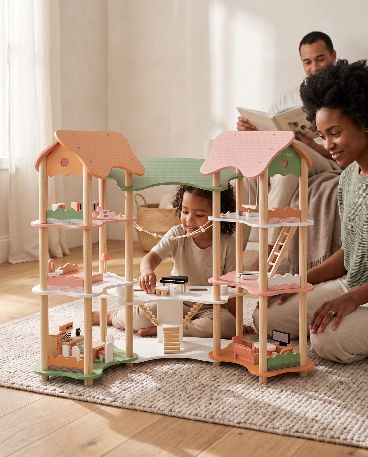 Aviora Family™ Dreamhouse Wooden Dollhouse