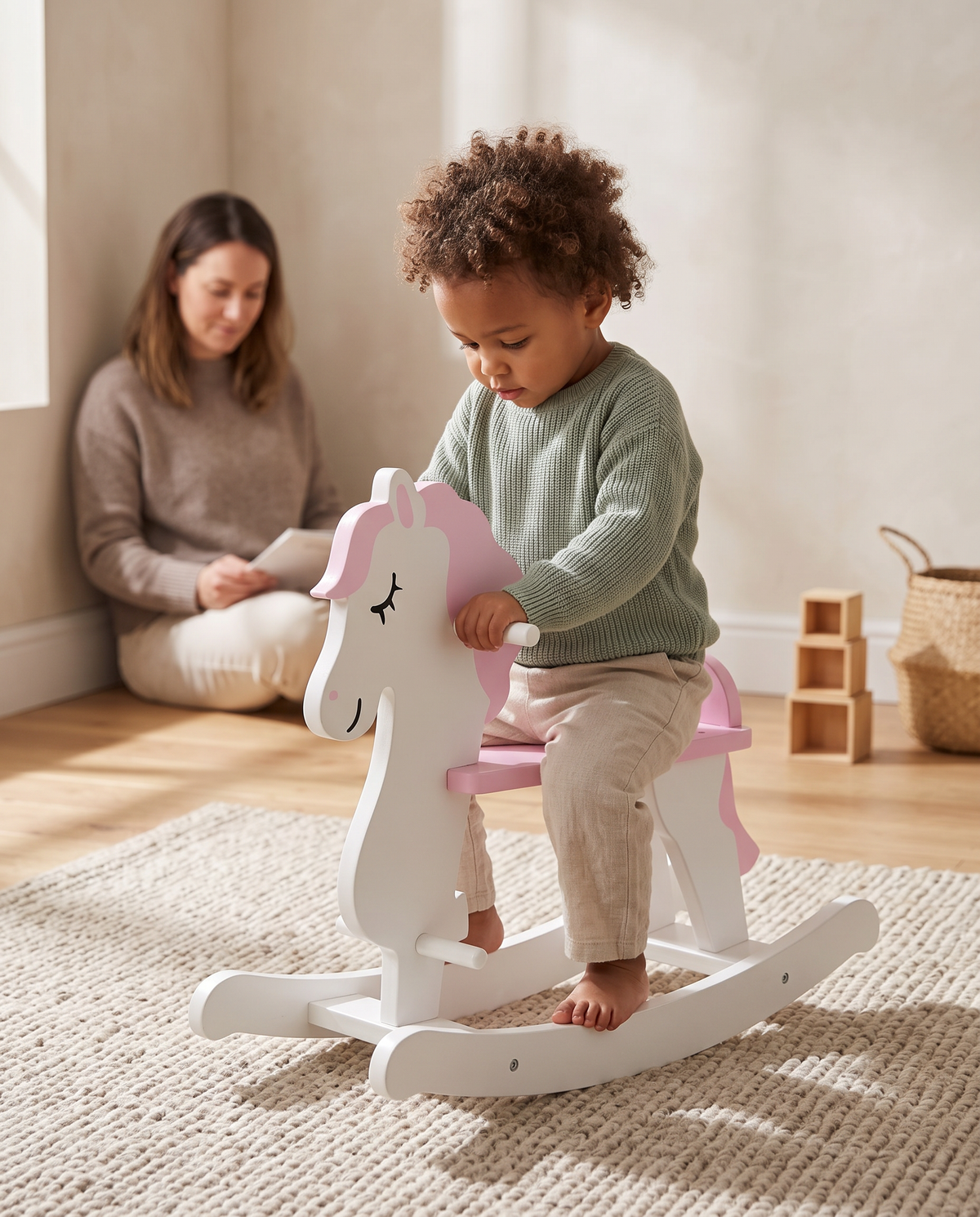 Wooden Rocking Horse for Toddlers