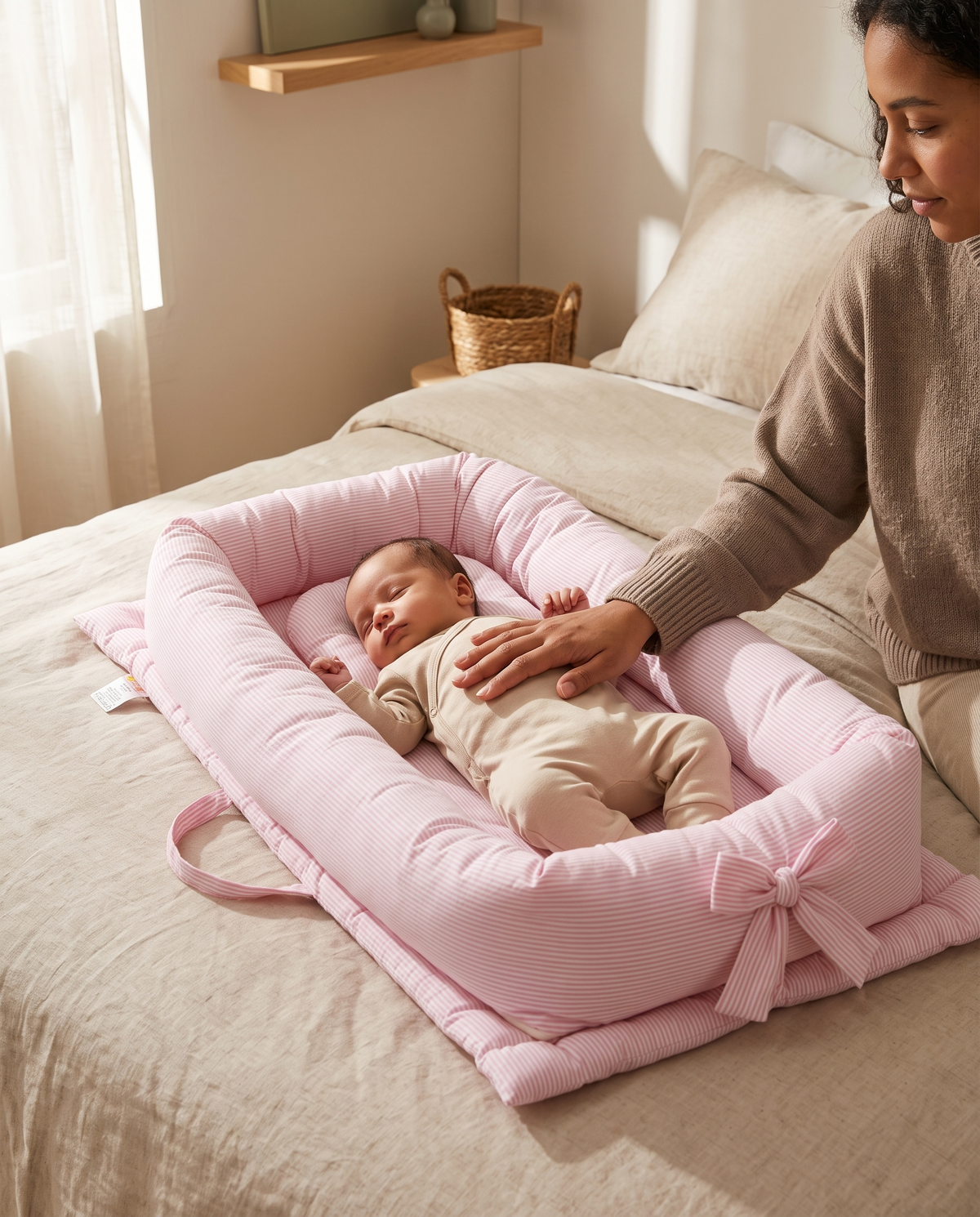 Aviora Family™ Soft Cotton Baby Bed
